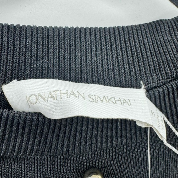 Jonathan Simkhai Womens Black Ryann Cutout Beaded Keyhole Sweater Top Size S NWT - Picture 9 of 12